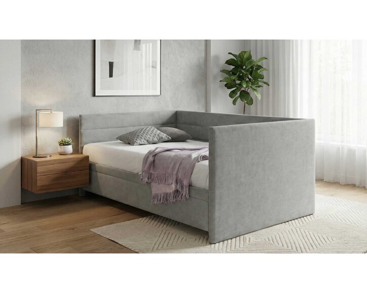 Čalúnená posteľ Niobe s dlhým čelom, 90x200 cm